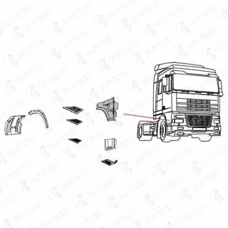 GREY UPPER STEPWING DRIVER SIDE RH