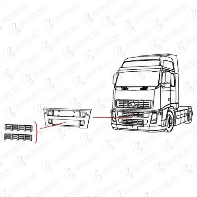 PLASTIC OUTER LOWER GRILLE STEP PANEL