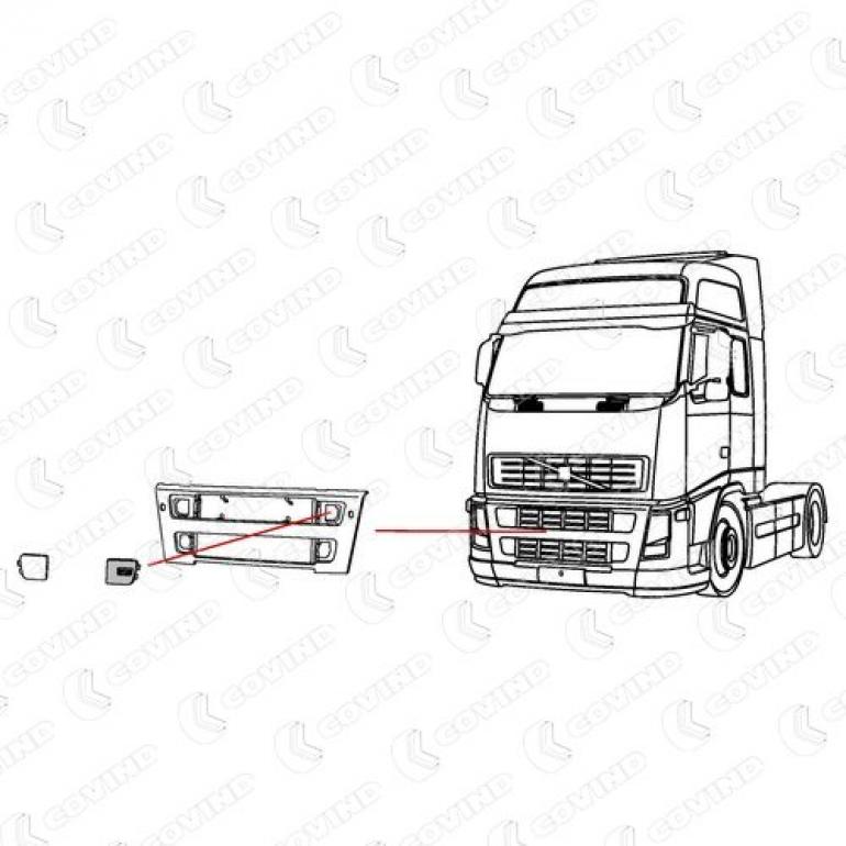 LOWER GRILLE UPPER BLANKING COVER PASSENGER SIDE LH