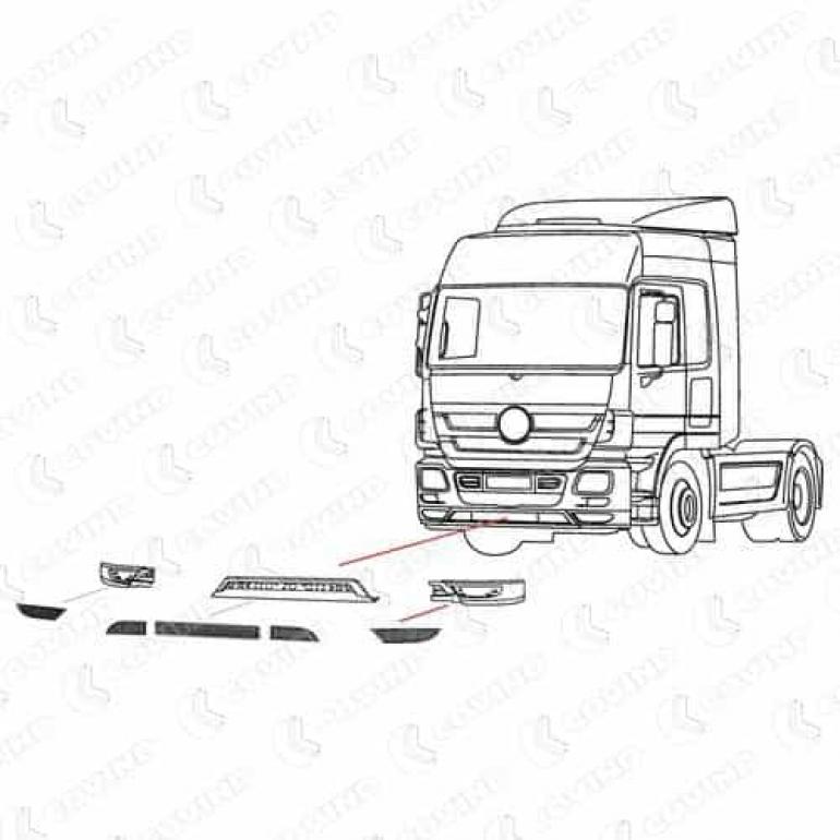 LOWER SPOILER GRILLE MESH PANEL DRIVER SIDE RH