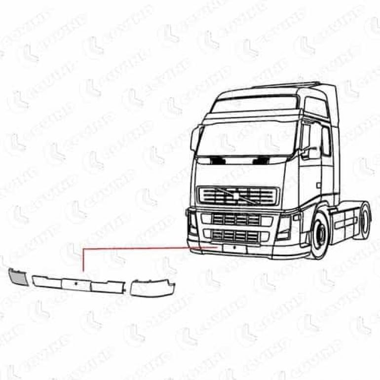 LIGHT GREY FRONT BUMPER CORNER DRIVER SIDE RH