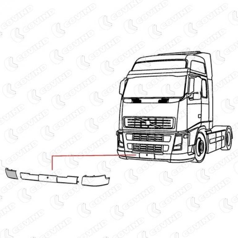 DARK GREY TEXTURED BUMPER CORNER DRIVER SIDE RH