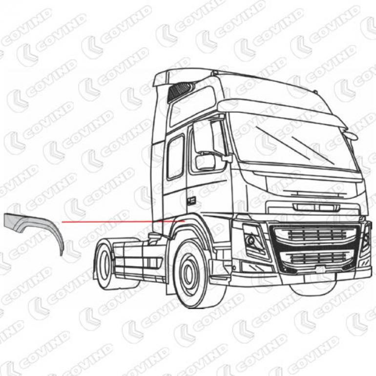 FRONT CAB DROPWING EXTENSION PANEL DRIVER SIDE RH