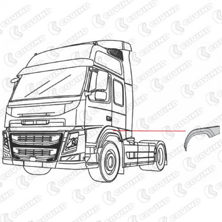 FRONT CAB DROPWING EXTENSION PANEL PASSENGER SIDE LH