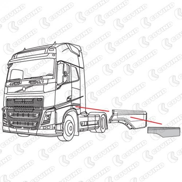 DOOR EXTENSION REAR SECTION COVER PASSENGER SIDE LH