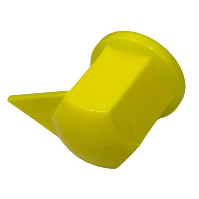 27MM SOLID YELLOW 'HEX LONG REACH WHEEL NUT COVER (EACH)