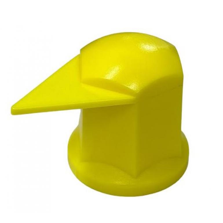 27MM SOLID YELLOW 'HEX LONG REACH WHEEL NUT COVERS (PKT 10)