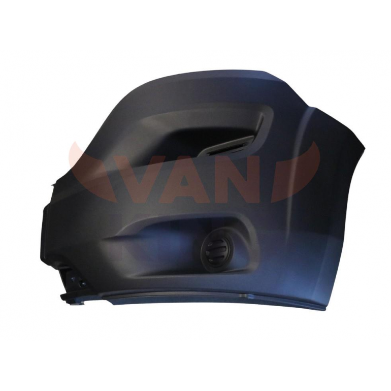 BLACK FRONT BUMPER CORNER WITHOUT FOG LAMP HOLES PASSENGER SIDE LH