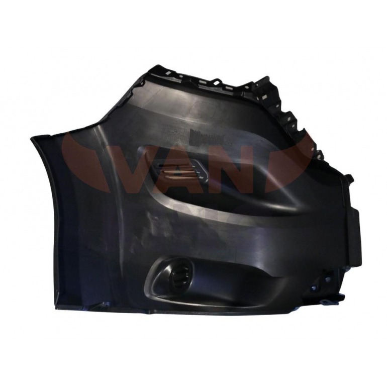 BLACK FRONT BUMPER CORNER WITHOUT FOG LAMP HOLES PASSENGER SIDE LH