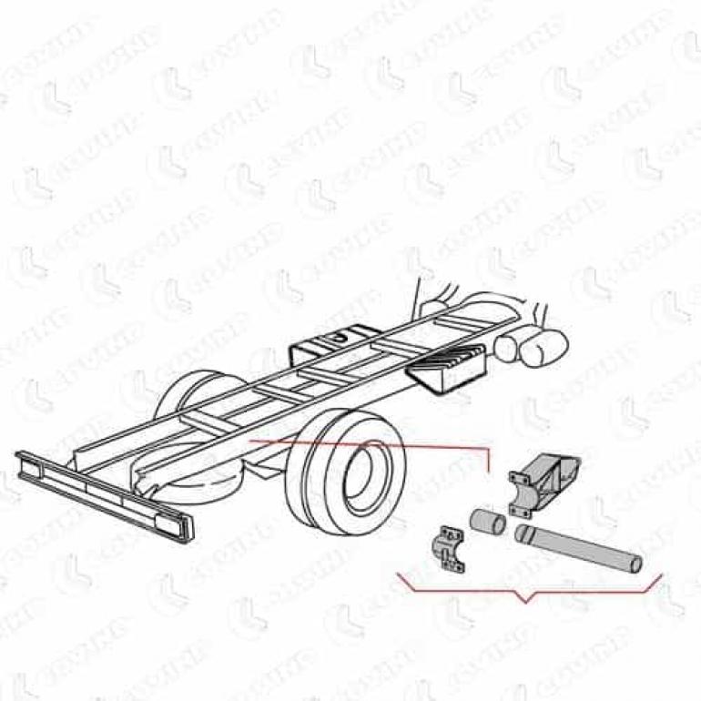 STRAIGHT REAR WING STAY & BRACKET ASSEMBLY FITS RH OR LH