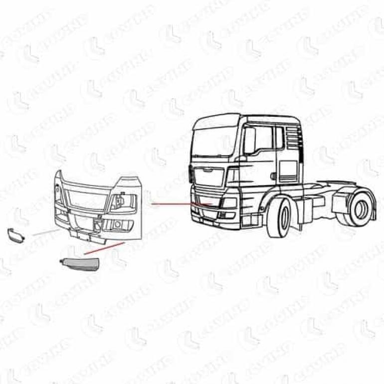 TEXTURED LOWER BUMPER CORNER PASSENGER SIDE LH