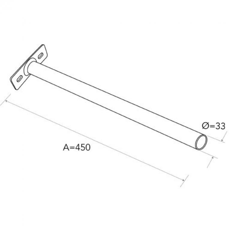 STRAIGHT WING STAY 2 BOLT 450x33MM
