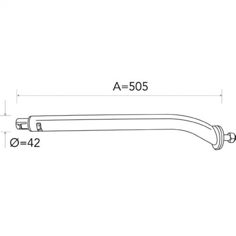 CRANKED WING STAY 1 BOLT 505x42MM