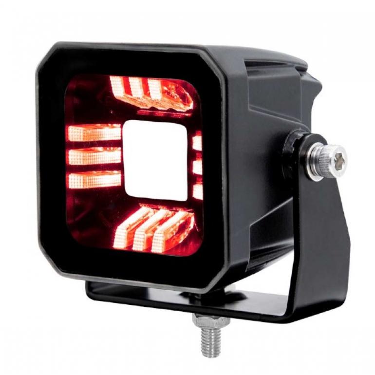 'POD LED CLEAR WORK LAMP WITH AMBER / RED POSITION LAMP
