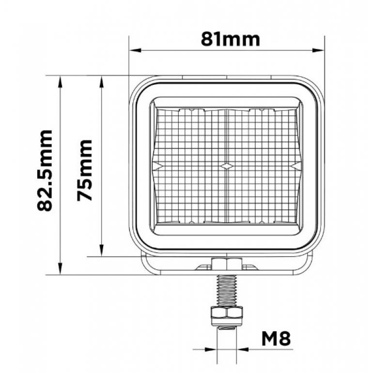 'CLOAK SMOKED LED CLEAR WORK LAMP