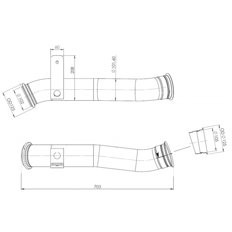 EXHAUST FRONT DOWNPIPE