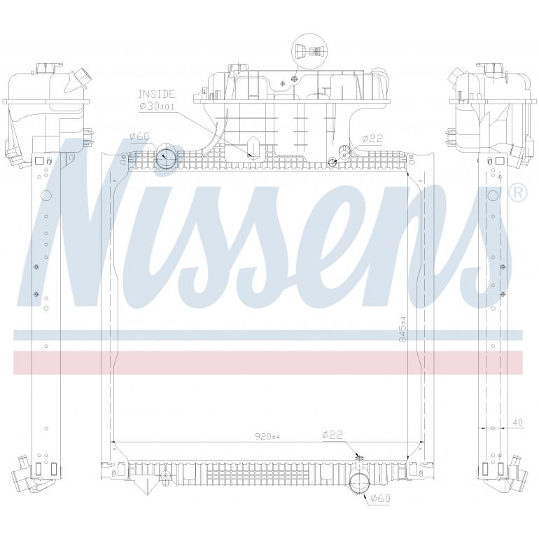 RADIATOR WITH EXPANSION HEADER TANK