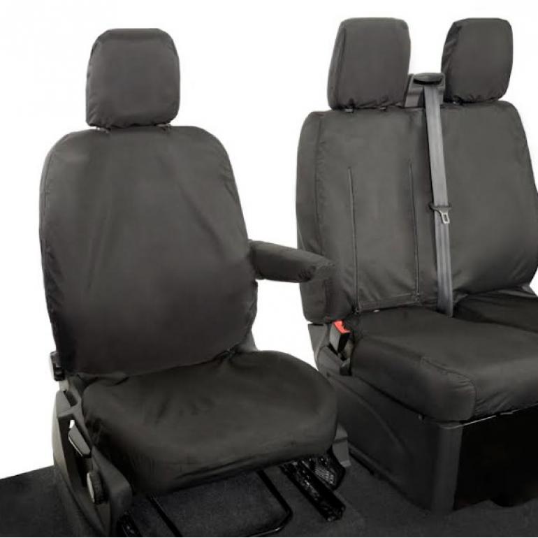 FRONT SINGLE & TWIN SEAT COVERS WITH MIDDLE SEAT PULL DOWN TRAY