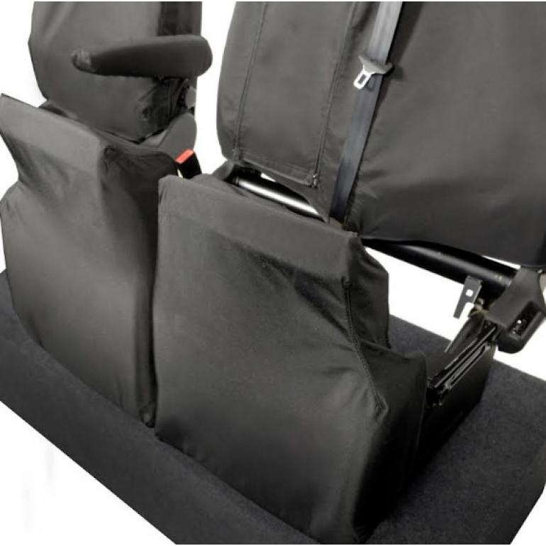 FRONT SINGLE & TWIN SEAT COVERS WITH MIDDLE SEAT PULL DOWN TRAY