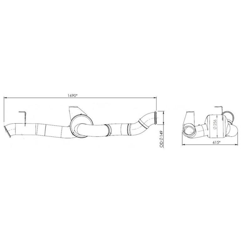 EXHAUST REAR SILENCER WITH TAIL PIPE