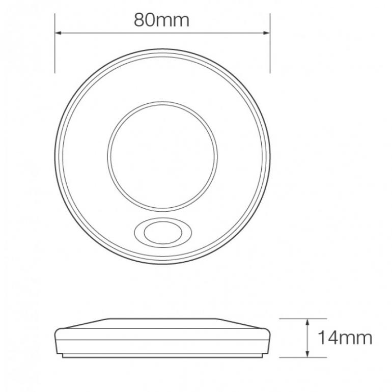 SILVER ROUND INTERIOR 'SWITCHED LAMP 12V