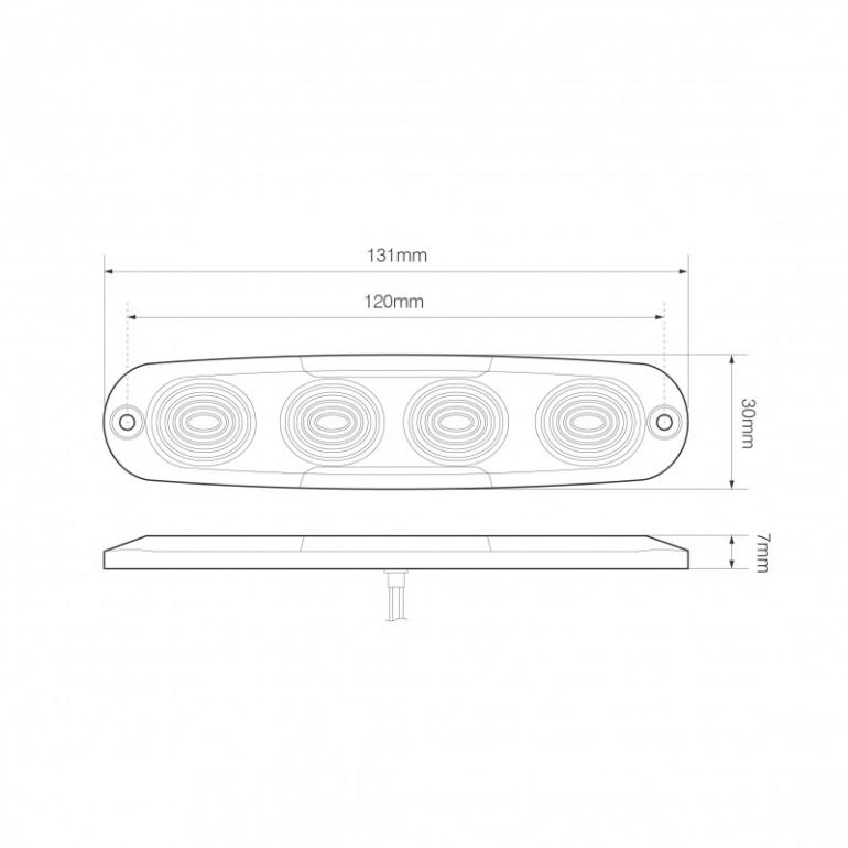 LED CLEAR LOW PROFILE MARKER LAMP 12/24V