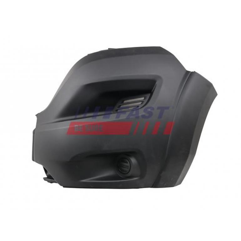 BLACK FRONT BUMPER CORNER WITH FOG LAMP HOLES PASSENGER SIDE LH