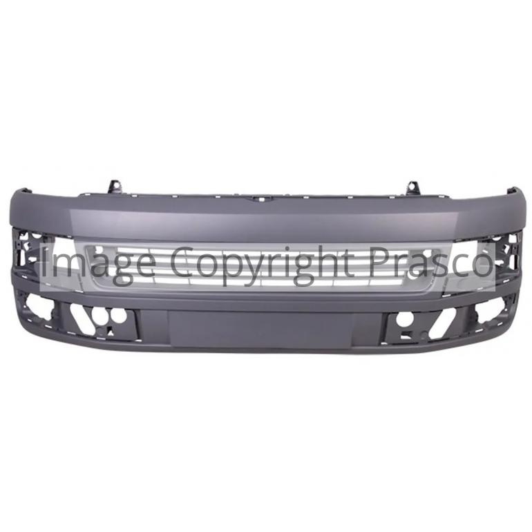 LIGHT GREY FRONT BUMPER WITH CUTTING MARKS FOR LAMP WASHERS AND FOR SENSORS