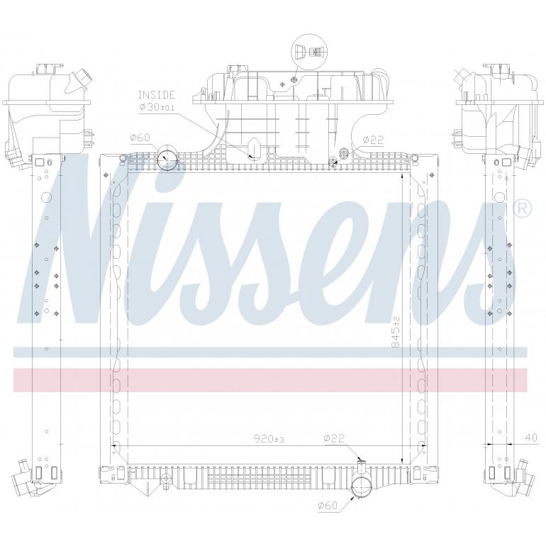 RADIATOR WITH EXPANSION HEADER TANK