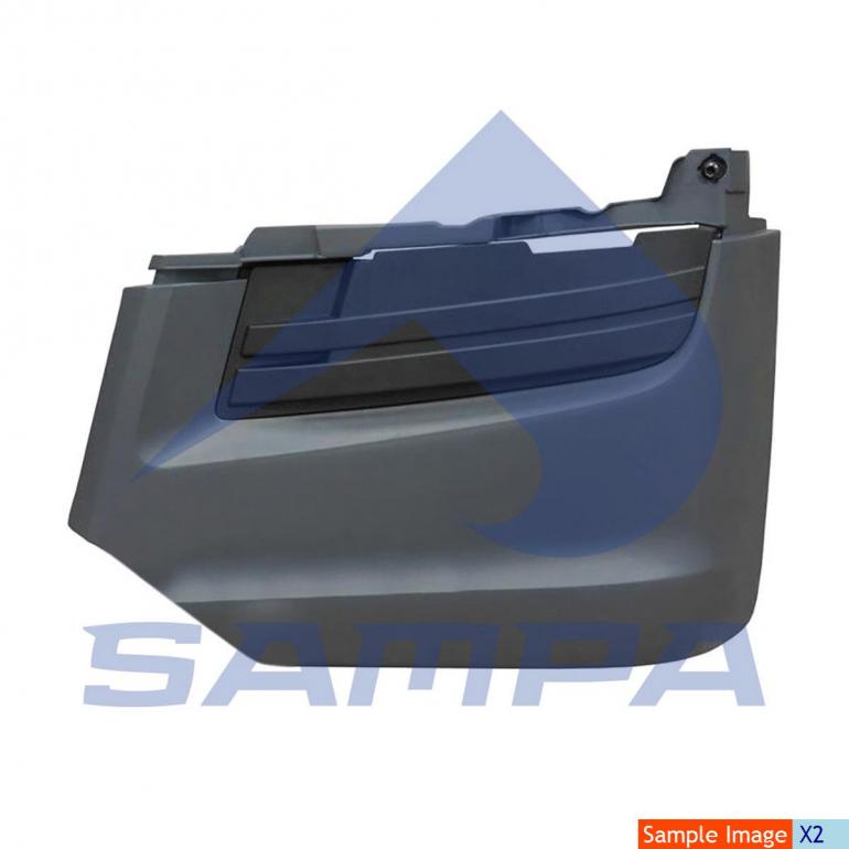 GREY FRONT BUMPER CORNER WITH FOG LAMP BLANK PASSENGER SIDE LH