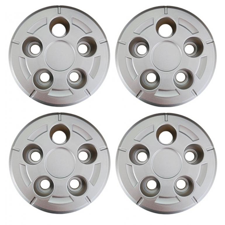 SILVER 5 HOLE WHEEL HUB TRIM COVERS (SET OF 4)