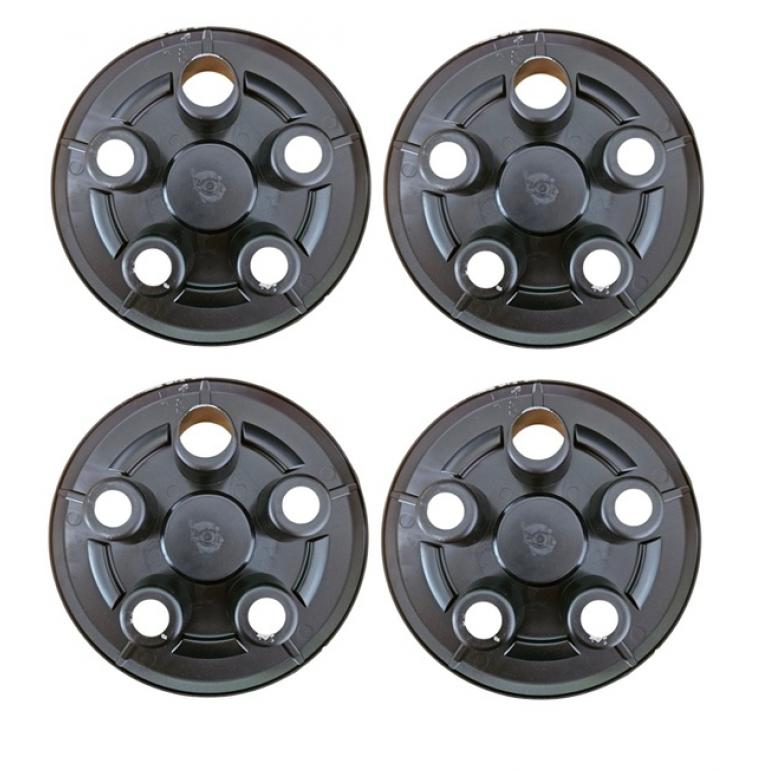 SILVER 5 HOLE WHEEL HUB TRIM COVERS (SET OF 4)