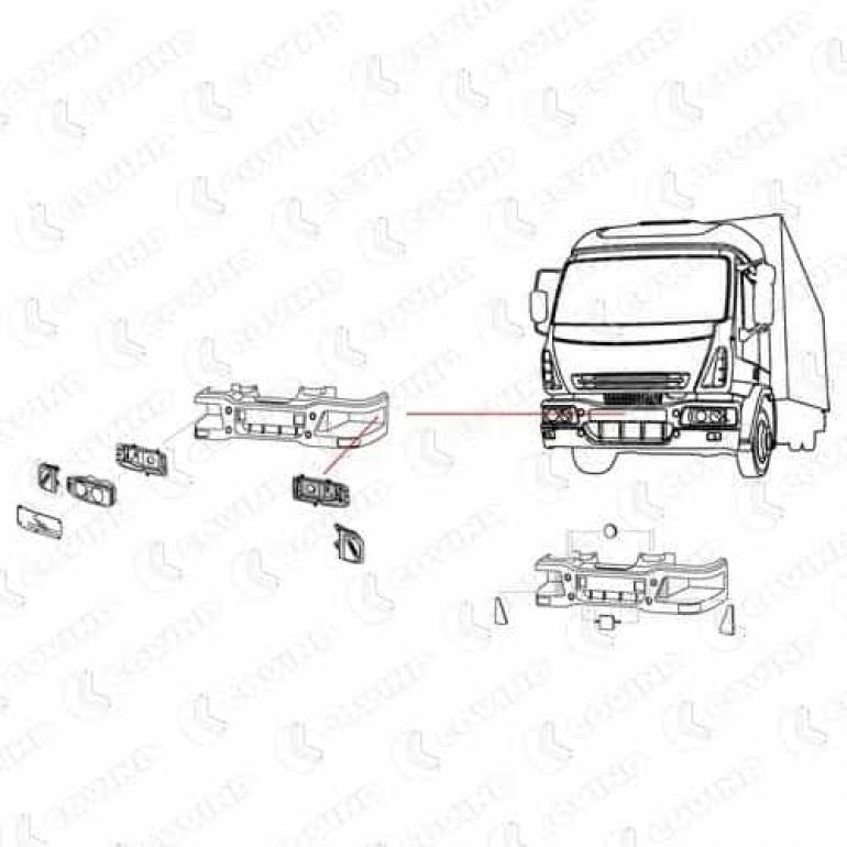 HEADLAMP SUPPORT HOUSING PASSENGER SIDE LH