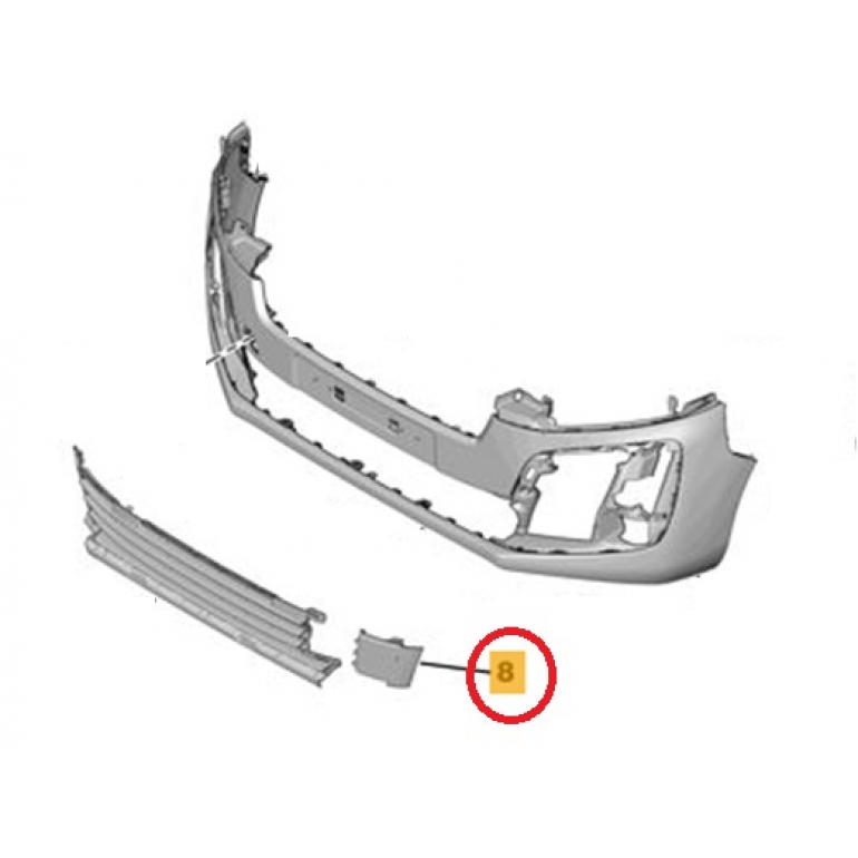 FRONT BUMPER GRILLE BLANK PASSENGER SIDE LH