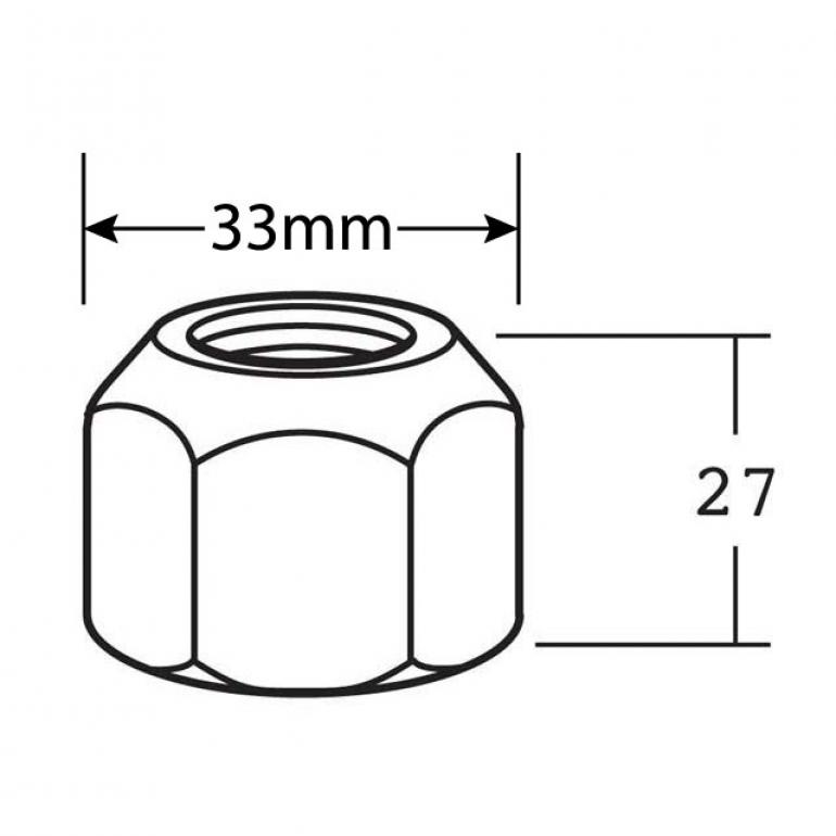 WHEEL NUT 7/8 BSF 33MM A/F LHT (PKT 10)