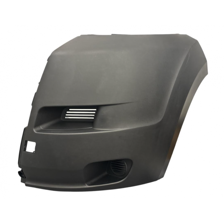 BLACK FRONT BUMPER CORNER WITHOUT FOG LAMP HOLES PASSENGER SIDE LH