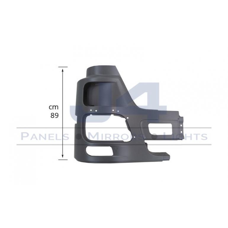 GREY FRONT BUMPER CORNER WITH FOG LAMP HOLE DRIVER SIDE RH