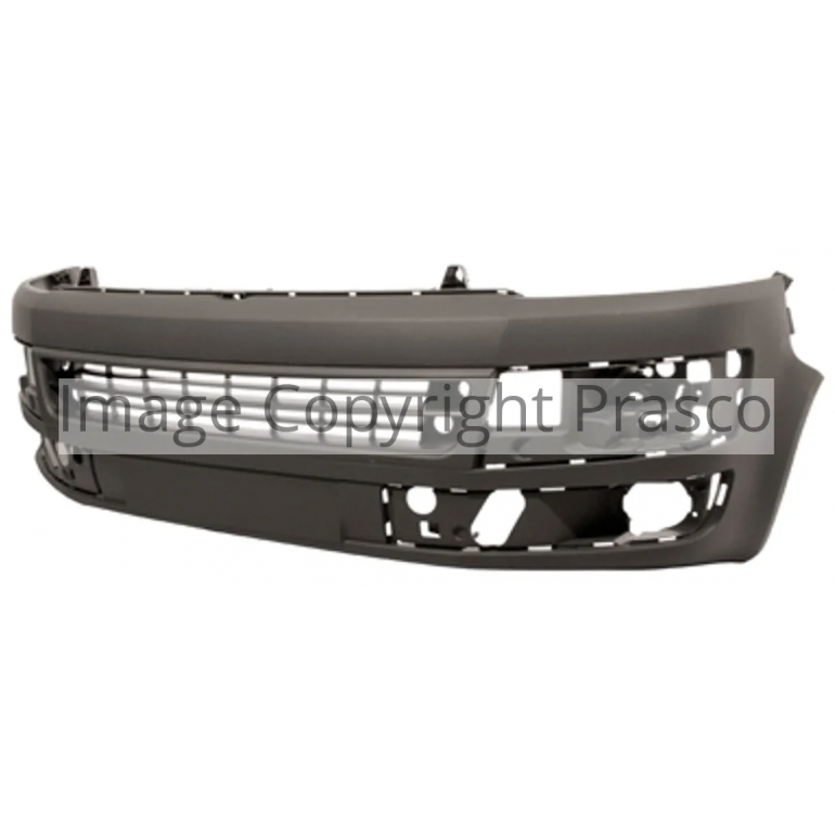 DARK GREY FRONT BUMPER WITH CUTTING MARKS FOR LAMP WASHERS AND FOR SENSORS