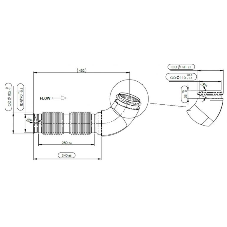 EXHAUST INTERMEDIATE PIPE WITH FLEXI