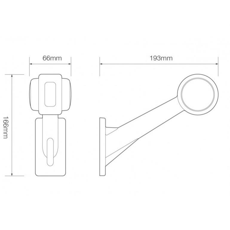 LED STALK END OUTLINE MARKER LAMP PASSENGER SIDE LH