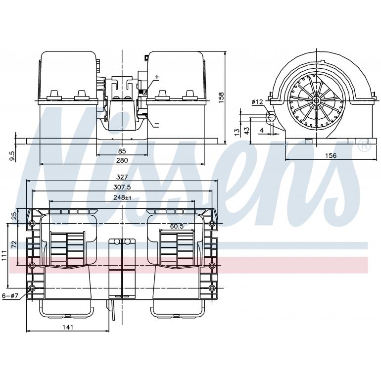 INTERNAL TWIN FAN BLOWER MOTOR
