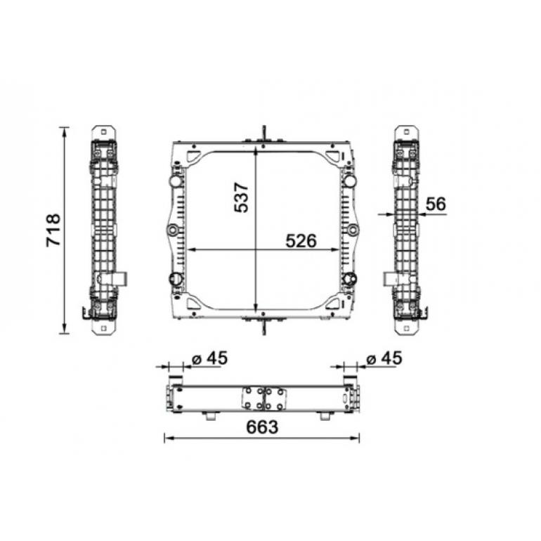 COOLANT RADIATOR WITH FRAME