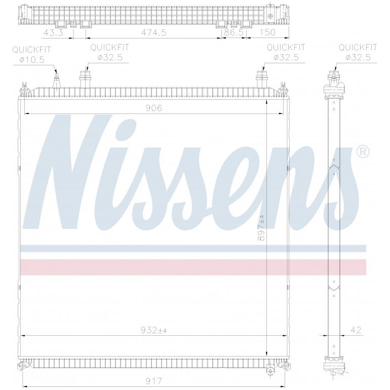 COOLANT RADIATOR WITHOUT FRAME