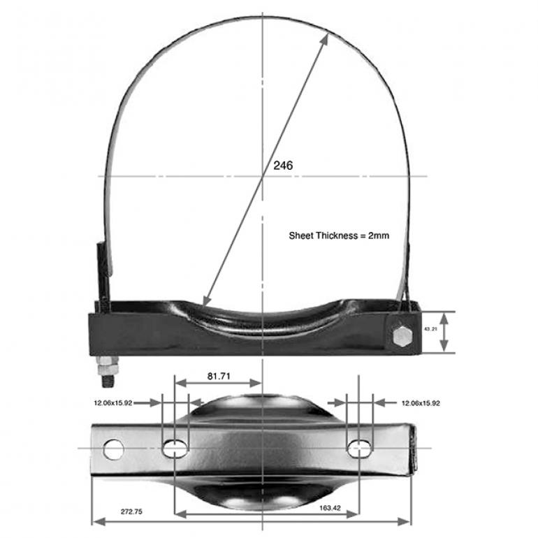 AIR RESERVOIR TANK MOUNTING STRAPS 246MM