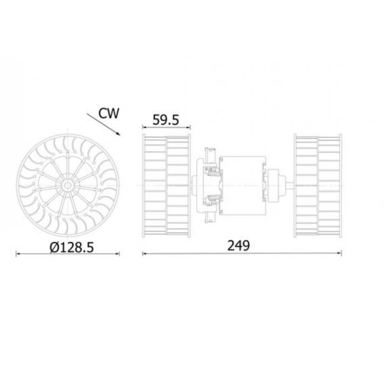 INTERNAL TWIN FAN BLOWER MOTOR