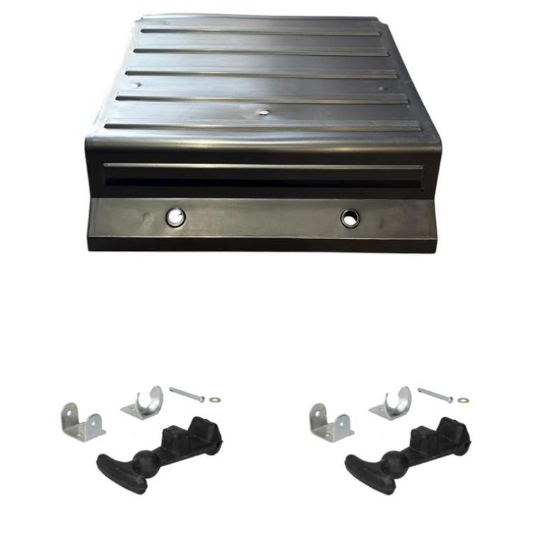 BATTERY BOX COVER WITH FASTENING STRAPS