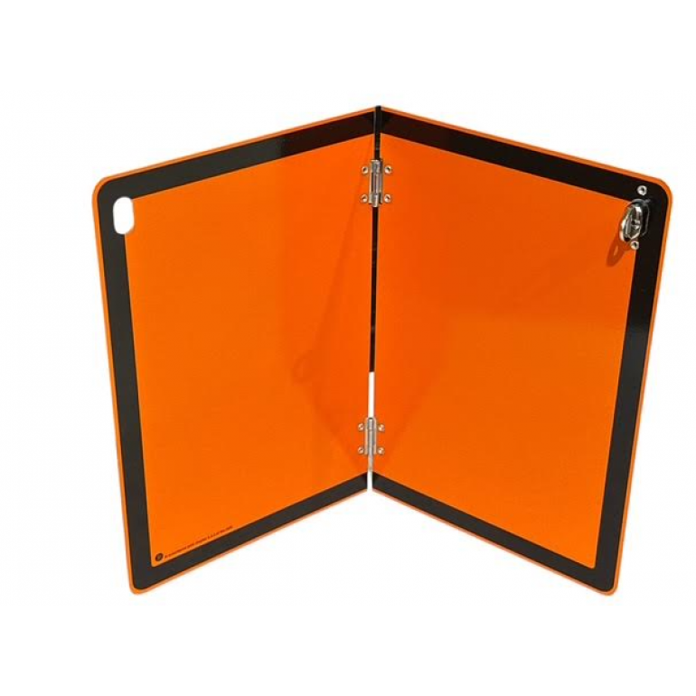 ALUMINIUM VERTICAL FOLD ADR HAZARD WARNING HAZCHEM PLATE