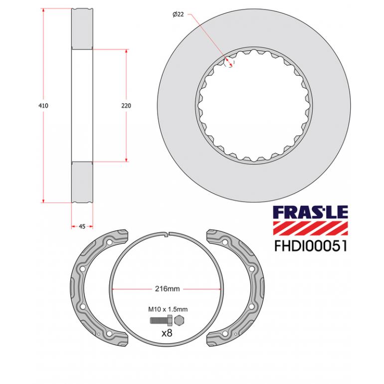 SOLID BRAKE DISC WITH FITTING KIT