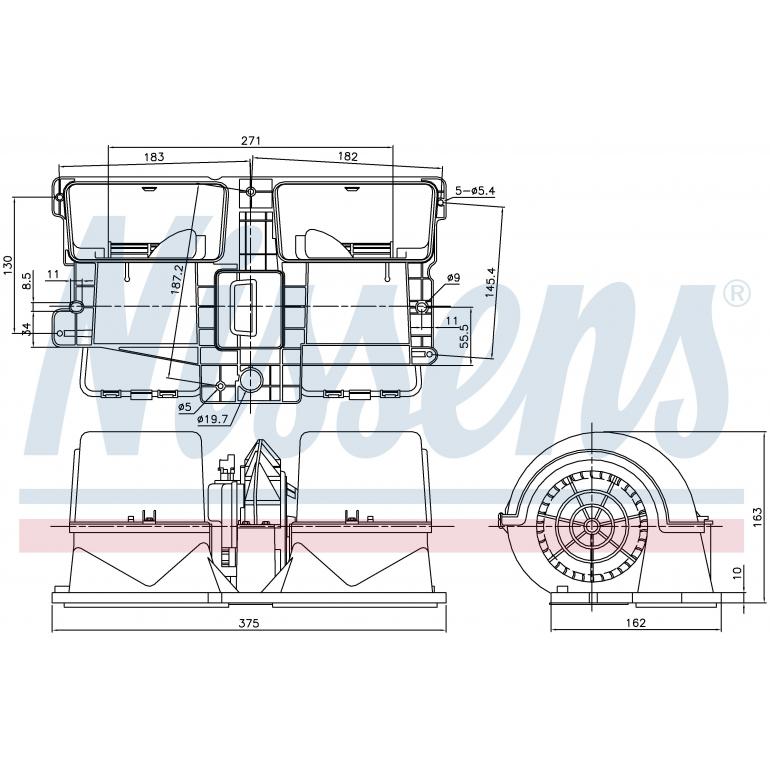 INTERNAL TWIN FAN BLOWER MOTOR