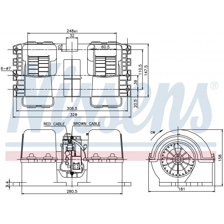 INTERNAL TWIN FAN BLOWER MOTOR